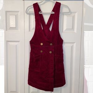 Red corduroy free people dress